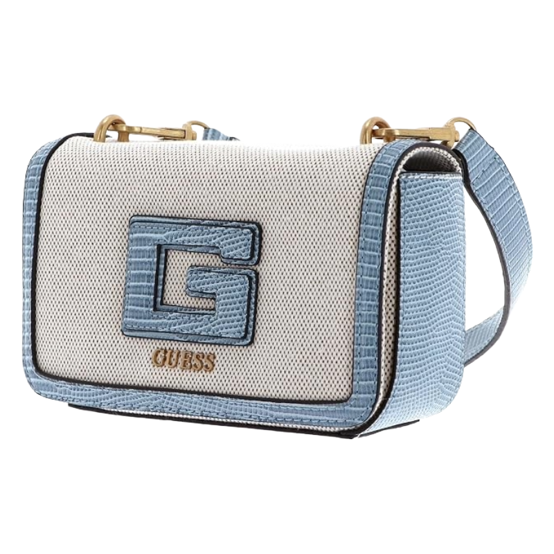 Guess Women's G Status Mini Crossbody Bag Natural / Light Denim Blue