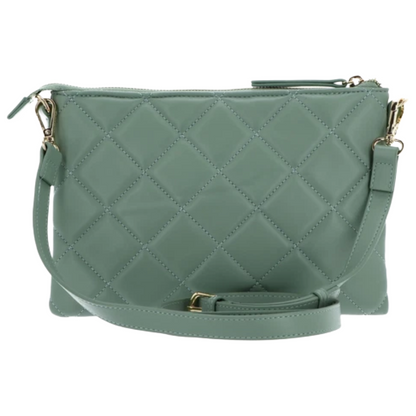 Mario Valentino Ocarina Quilted Pale Green Salvia Crossbody Bag
