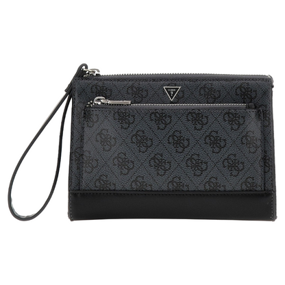 Guess Men's Clutch Bag Case With Logo Print Black