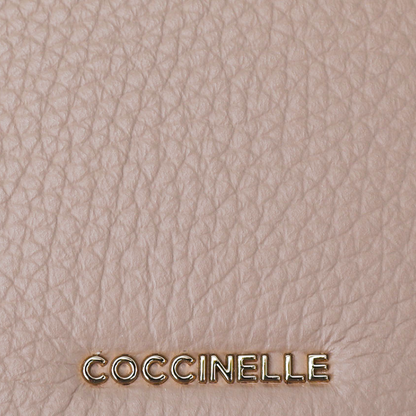 Coccinelle Metallic Soft Grained Leather Purse Rosette Pink