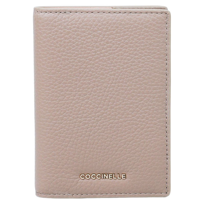 Coccinelle Metallic Soft Grained Leather Purse Rosette Pink