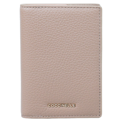 Coccinelle Metallic Soft Grained Leather Purse Rosette Pink