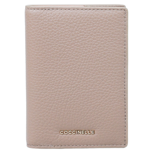 Coccinelle Metallic Soft Grained Leather Purse Rosette Pink