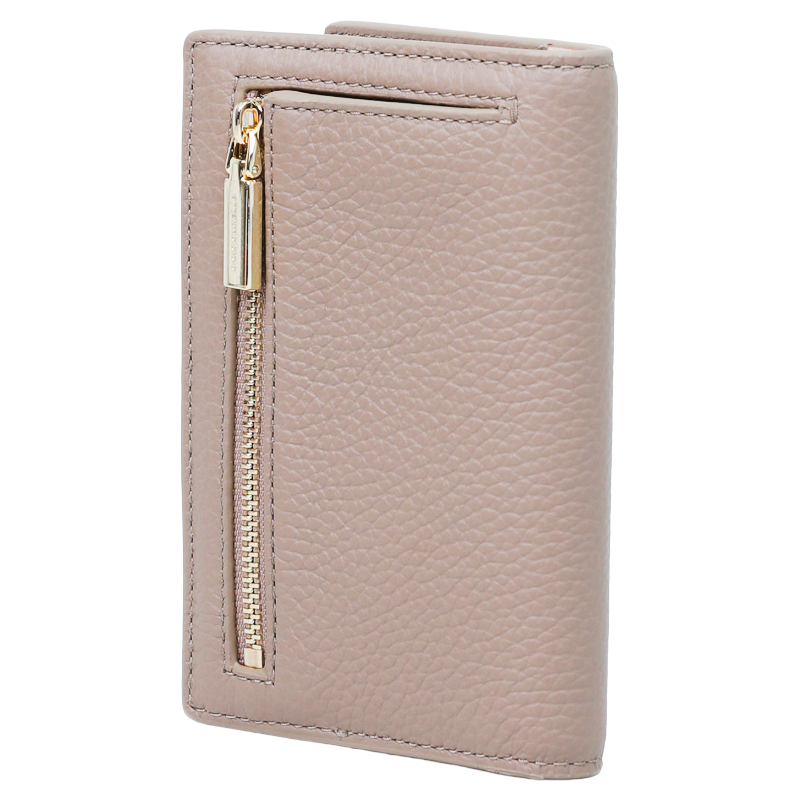 Coccinelle Metallic Soft Grained Leather Purse Rosette Pink