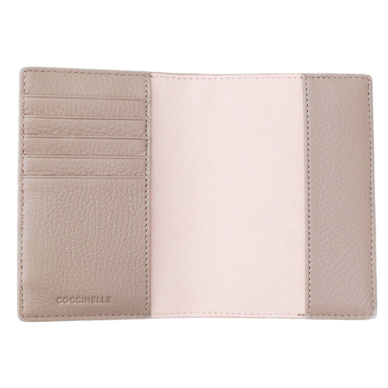 Coccinelle Metallic Soft Grained Leather Purse Rosette Pink