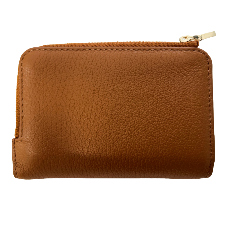 Coccinelle Womens Metallic Soft Leather Purse Cuir Tan Brown
