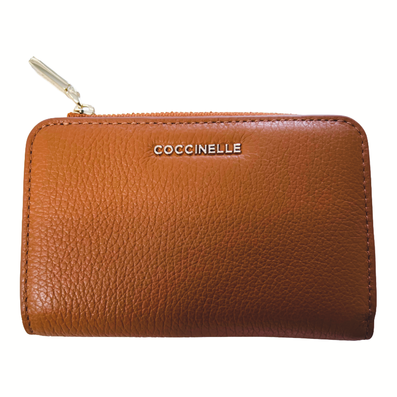 Coccinelle Womens Metallic Soft Leather Purse Cuir Tan Brown