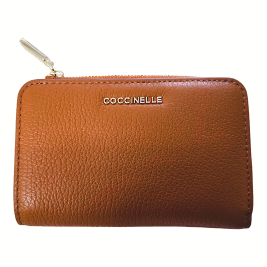 Coccinelle Womens Metallic Soft Leather Purse Cuir Tan Brown