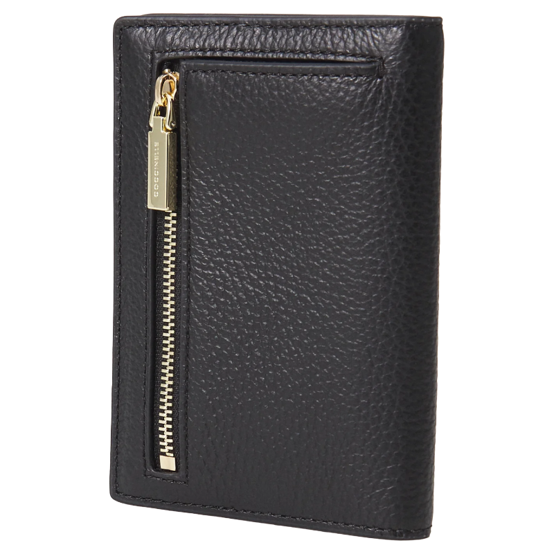 Coccinelle Metallic Soft Grained Leather Purse Black