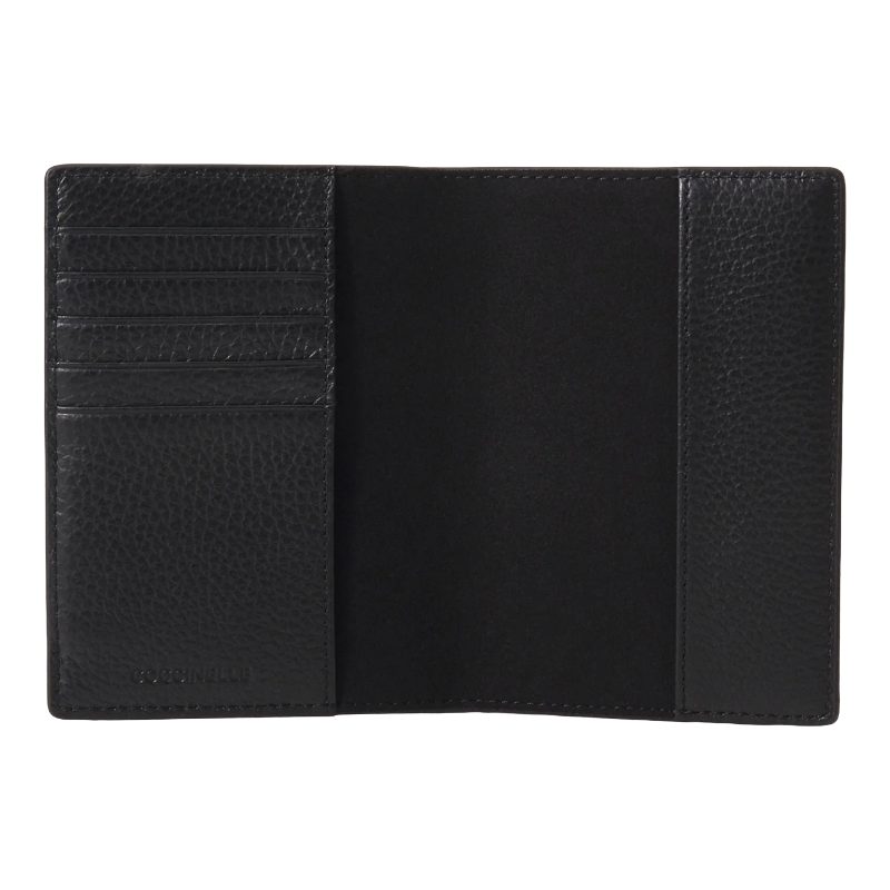 Coccinelle Metallic Soft Grained Leather Purse Black