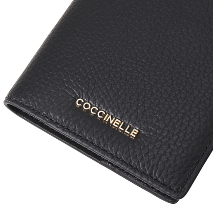 Coccinelle Metallic Soft Grained Leather Purse Black