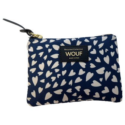 Wouf Women's Navy Blue Case Small Pouch/Purse With Hearts