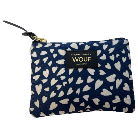 Wouf Women's Navy Blue Case Small Pouch/Purse With Hearts