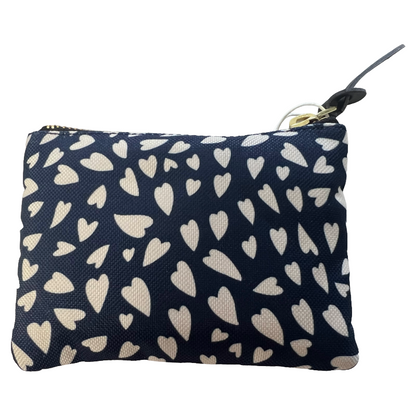 Wouf Women's Navy Blue Case Small Pouch/Purse With Hearts