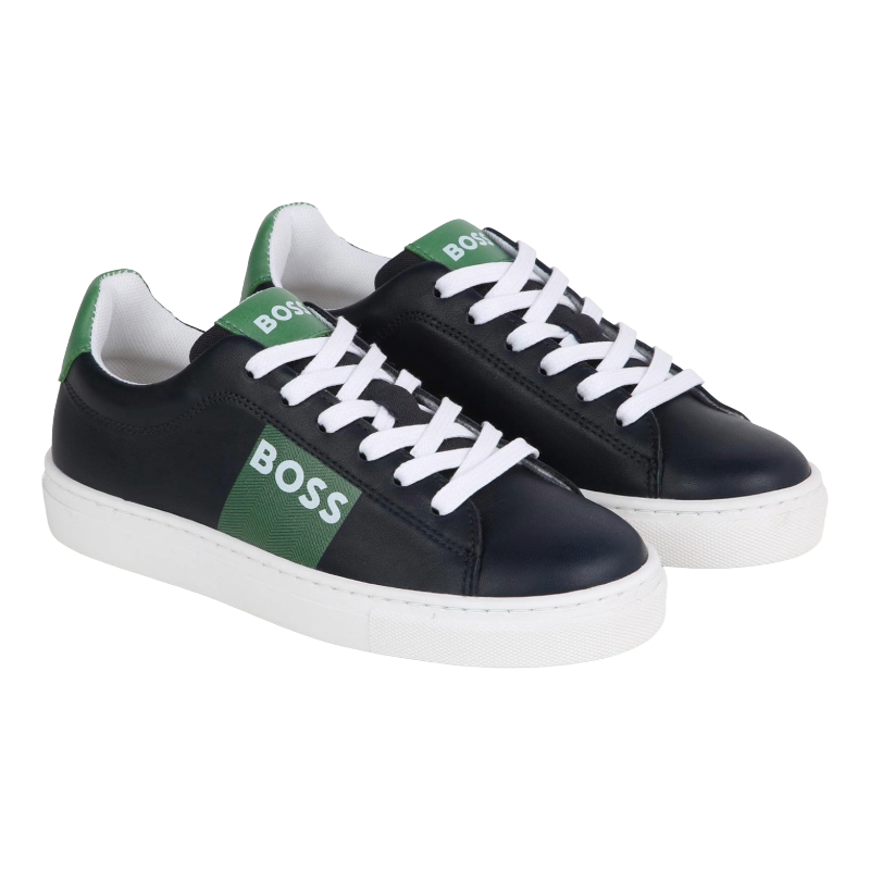 Hugo Boss Boys Trainers Navy & Green