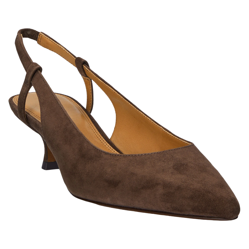 Ralph Lauren Polo Women's Sling Back Brown 100% Goat Leather 