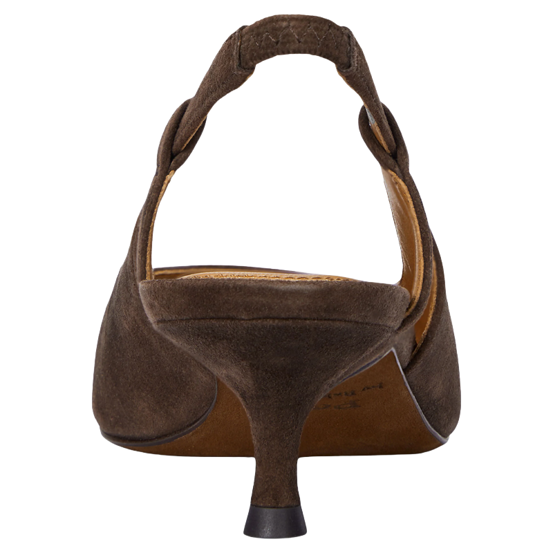 Ralph Lauren Polo Women's Sling Back Brown 100% Goat Leather 
