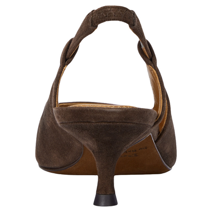 Ralph Lauren Polo Women's Sling Back Brown 100% Goat Leather 