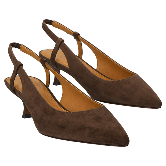 Ralph Lauren Polo Women's Sling Back Brown 100% Goat Leather 