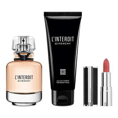 Givenchy L'Interdit 50ml EDP, Body Lotion & Lipstick Gift Set (Blemished Box)