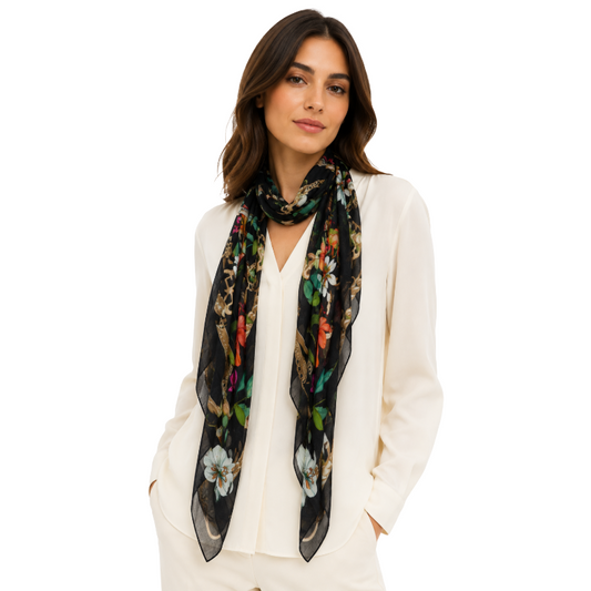 Guess Womens Scarf Black Floral AW5346POL03