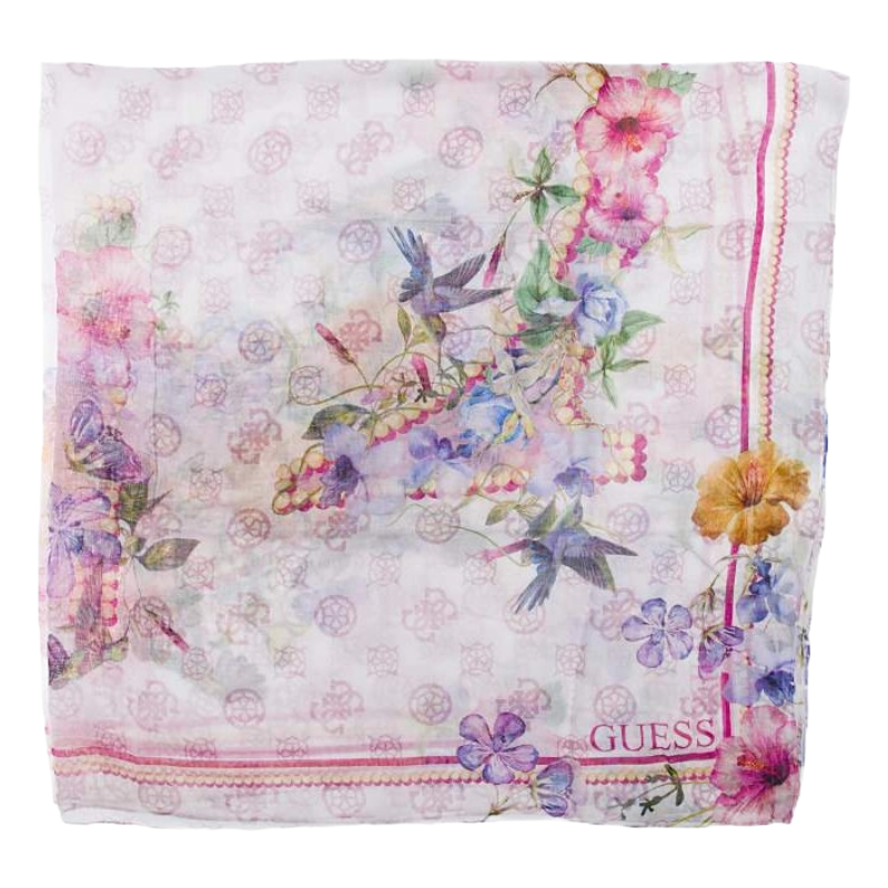Guess Woman's Scarf AW9991CO3PIM Pink Multi 100% Bamboo
