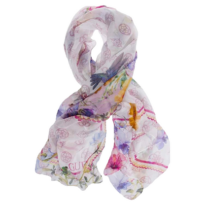 Guess Woman's Scarf AW9991CO3PIM Pink Multi 100% Bamboo