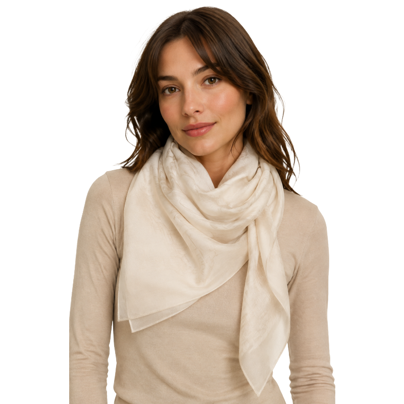 Guess Women's Scarf Ivory/ Cream Logo AW5061POL03IVO