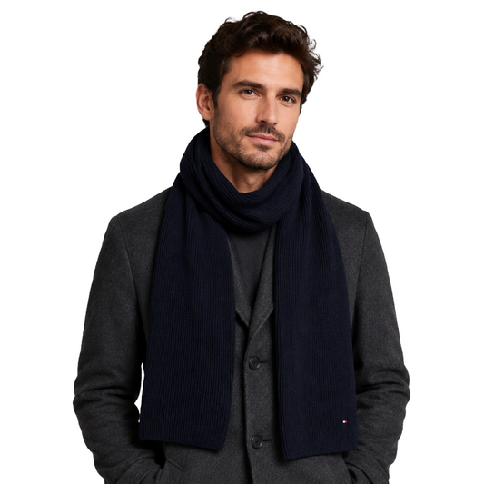 Tommy Hilfiger Men's Pima Cotton Cashmere Scarf Navy AM0AM12847