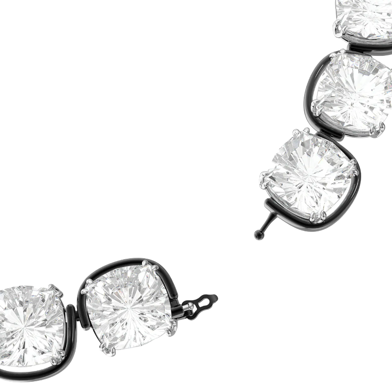 Swarovski Harmonia White Cushion Cut Crystal Choker Necklace 5600942