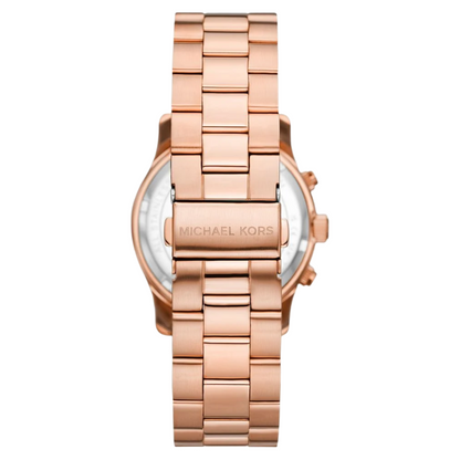 Michael Kors Womens Rose Gold Tone Runway Watch MK7324