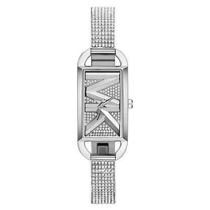 Michael Kors Womens Mini Empire Pave Silver-Tone Bangle Watch MK4841