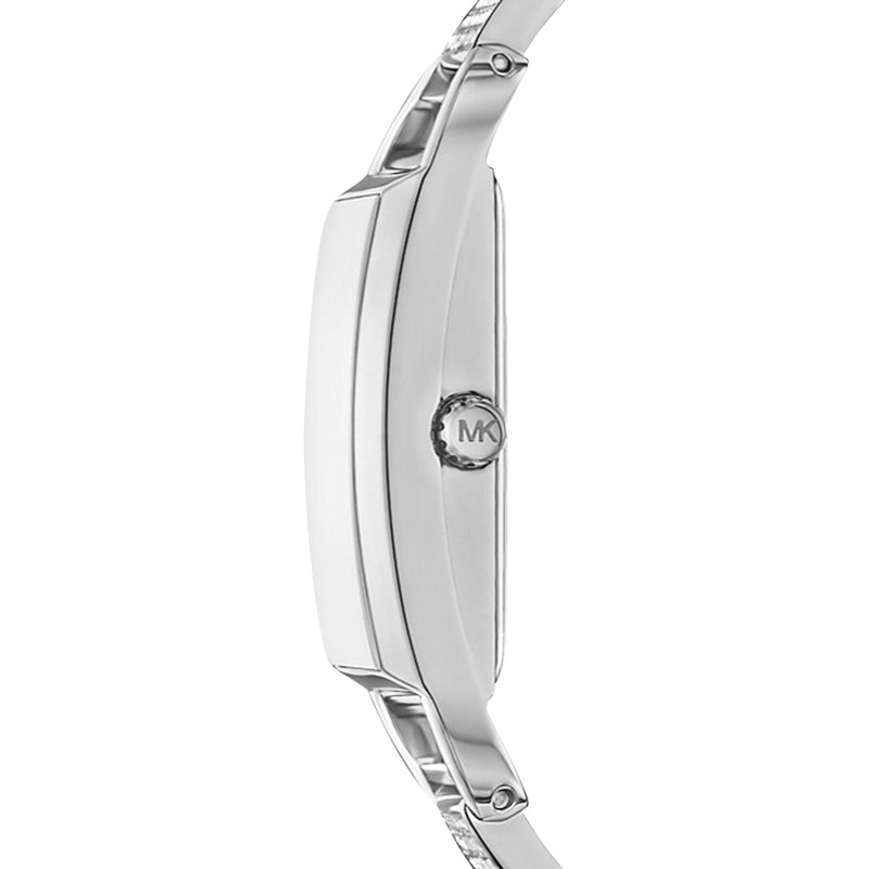 Michael Kors Womens Mini Empire Pave Silver-Tone Bangle Watch MK4841