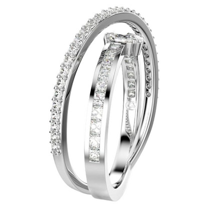 Swarovski Hyperbola White, Rhodium plated Silver Ring Size 58 5691230