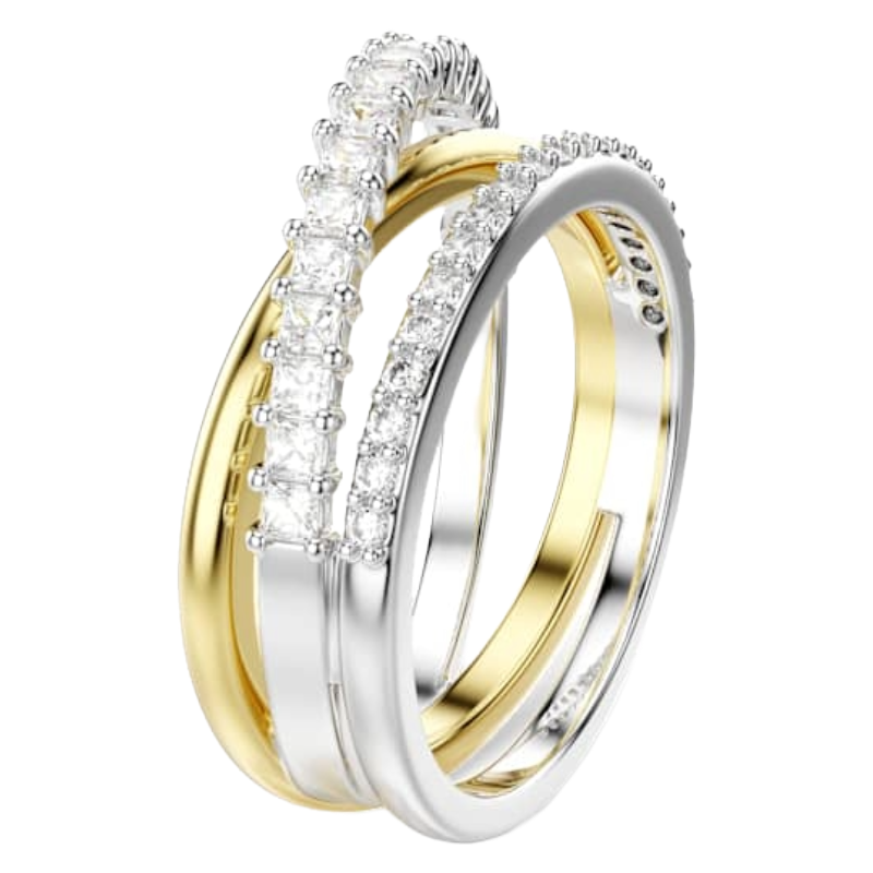 Swarovski Silver & Gold Ring Size 52 5689732