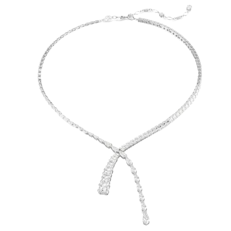 Swarovski Matrix Y Necklace Mixed Cuts White Rhodium Plated 5692533