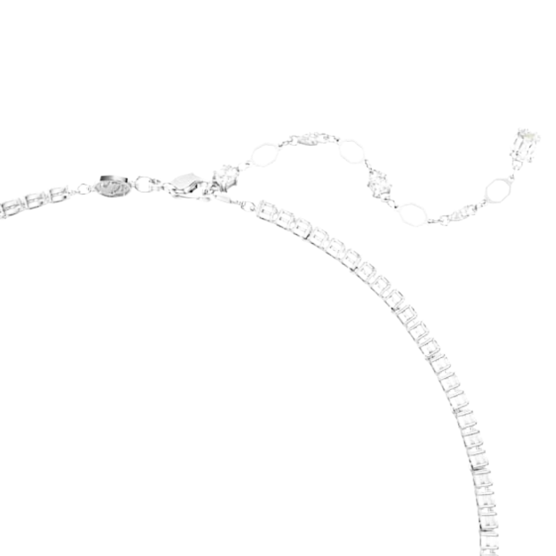Swarovski Matrix Y Necklace Mixed Cuts White Rhodium Plated 5692533