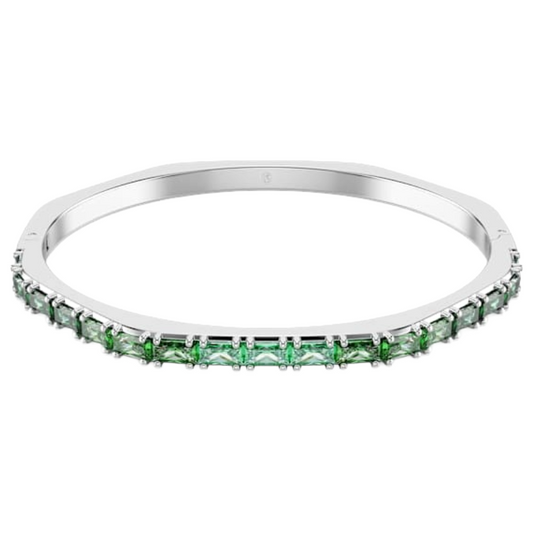Swarovski Matrix Bangle, Octogan Shape, Green Rhodium Plated Size S