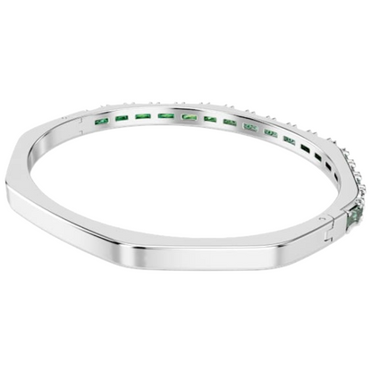 Swarovski Matrix Bangle, Octogan Shape, Green Rhodium Plated Size S