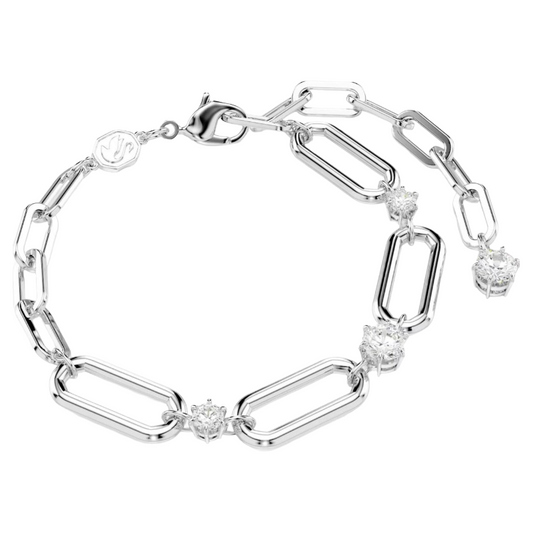Swarovski Constella White Rhodium Plated Crystal Chain Bracelet 5689657