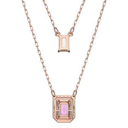 Swarovski Millenia Layered Rose Gold Necklace Octagon Cut