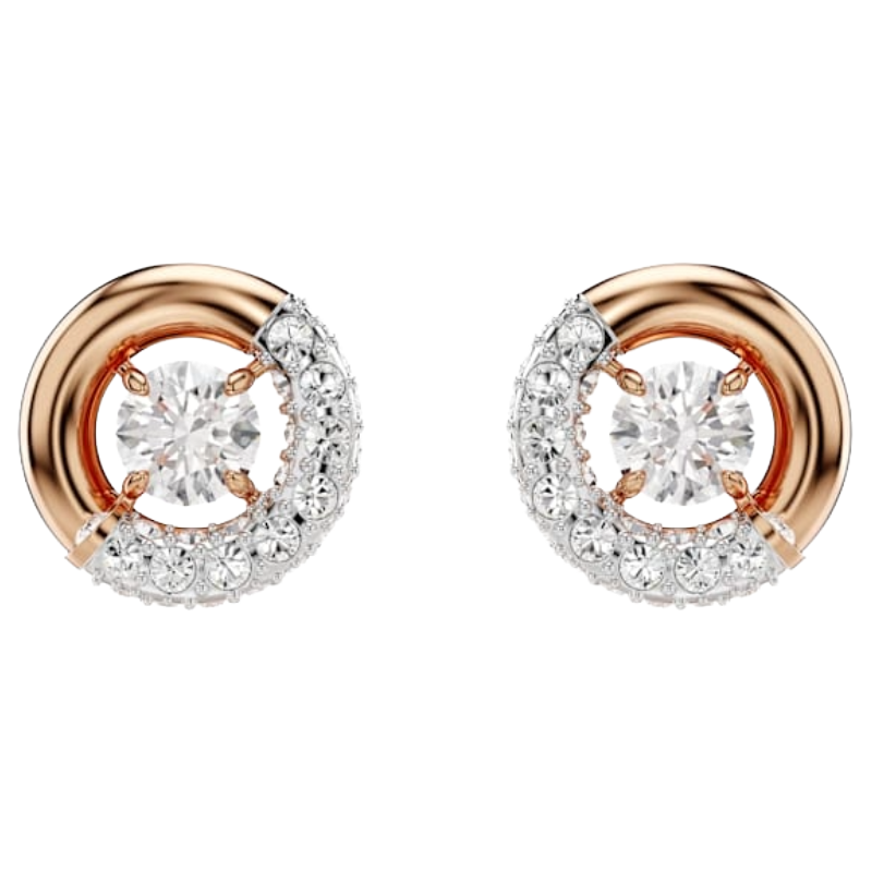 Swarovski Dextera Rose Gold Round Stud Earrings 5692258