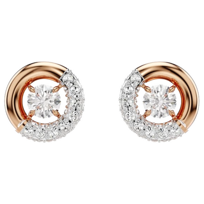 Swarovski Dextera Rose Gold Round Stud Earrings 5692258