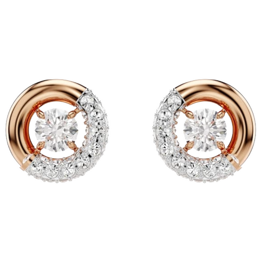 Swarovski Dextera 18K Rose Gold Round Stud Earrings 5692258