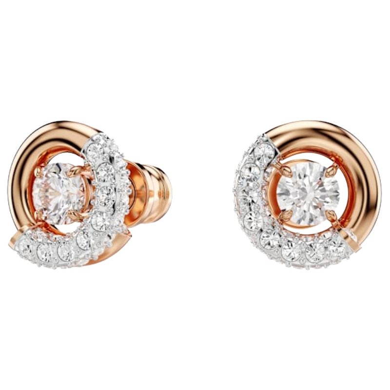 Swarovski Dextera Rose Gold Round Stud Earrings 5692258