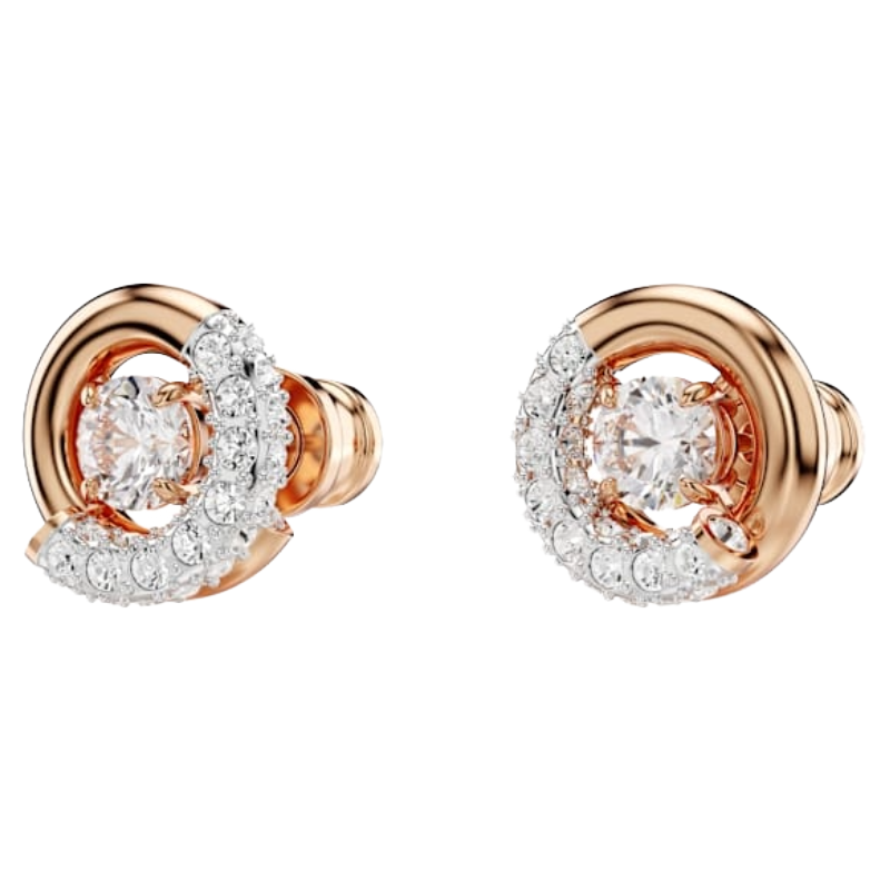Swarovski Dextera Rose Gold Round Stud Earrings 5692258