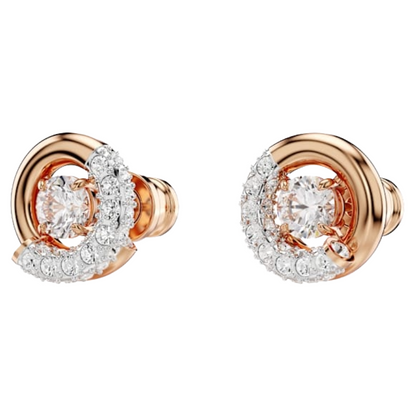 Swarovski Dextera Rose Gold Round Stud Earrings 5692258