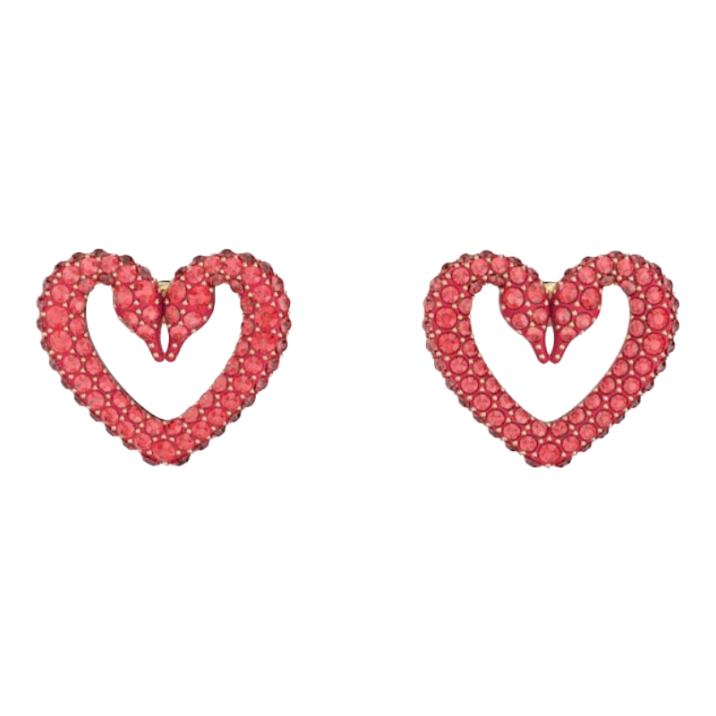 Swarovski Una Red Crystal Heart Stud Earrings 5649005