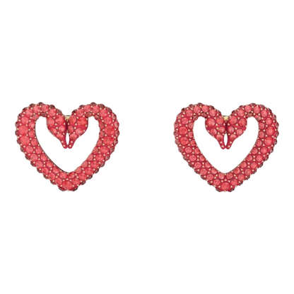 Swarovski Una Red Crystal Heart Stud Earrings 5649005