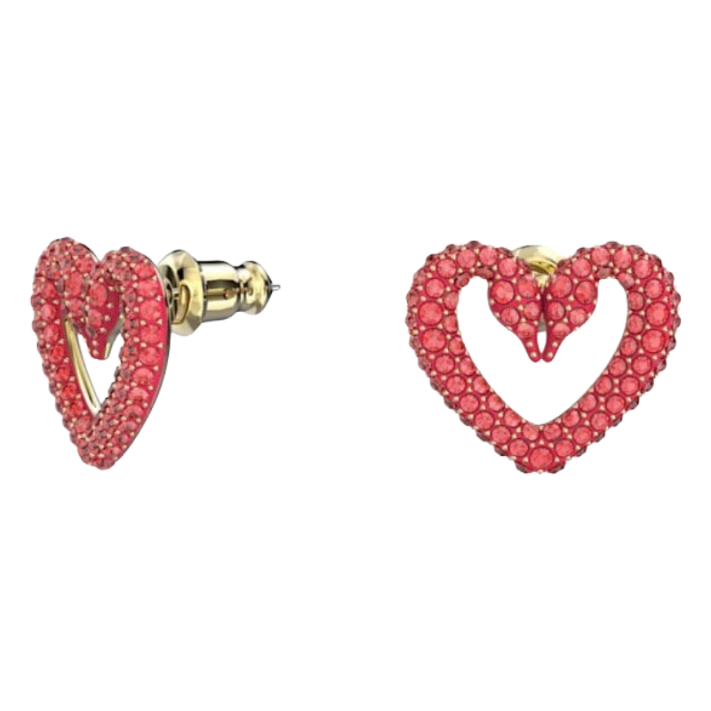 Swarovski Una Red Crystal Heart Stud Earrings 5649005